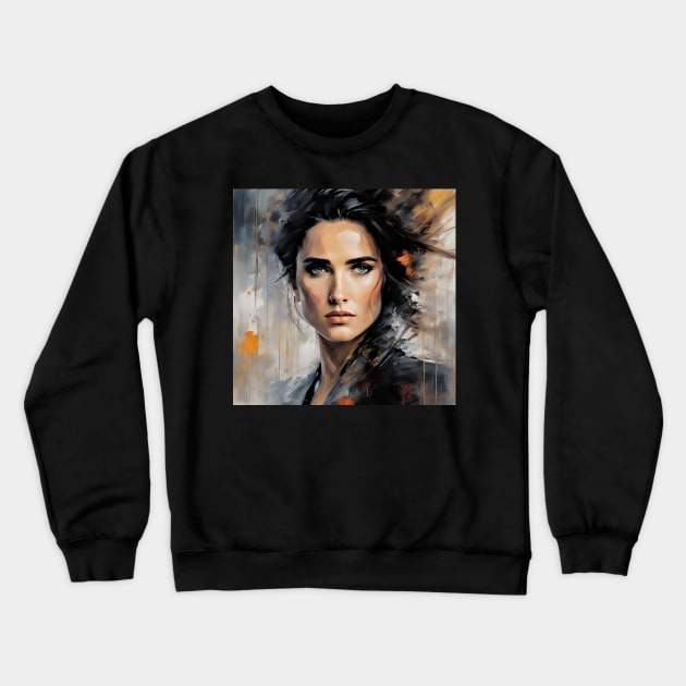 watercolors with  Jennifer Connelly Crewneck Sweatshirt by bogfl